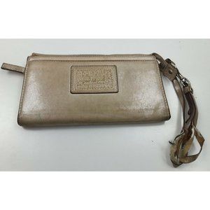 Coach Poppy Gold Shimmer Wallet Wristlet